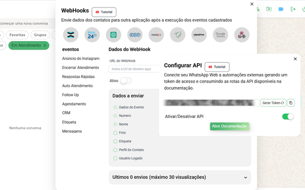 API e Webhook waTidy